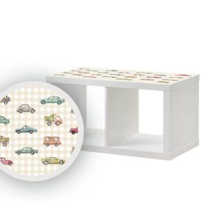 Retro auta - naklejka na regał mały