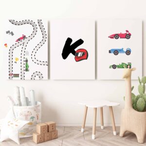 Wyścigi - inicjał  - komplet trzech plakatów