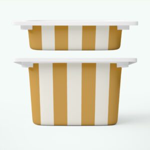 Musztardowe pasy - naklejki na pojemniki