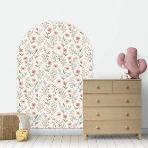 Naklejka na ścianę półokrągła - łuk w kwiaty