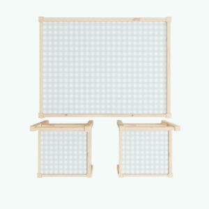 Miętowa kratka - naklejki na stolik i krzesełka