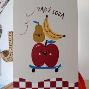 Owoce na deskorolce "Bądź sobą" - tabliczka
