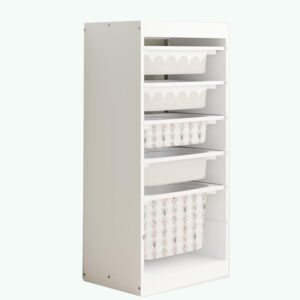 Beżowe falbanki paski + kwiaty - naklejki na pojemniki BOKI