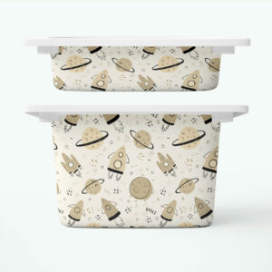 Beżowe rakiety - naklejki na pojemniki FRONTY