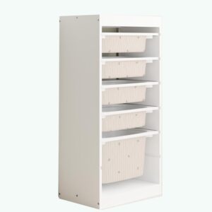 Beżowe paski i serca - naklejki na pojemniki BOKI