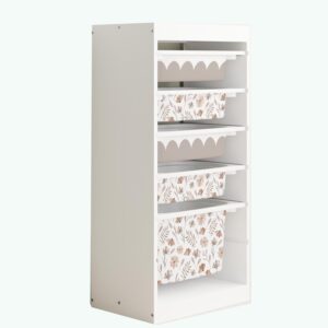 Brązowe, akwarelowe kwiaty - naklejki na pojemniki BOKI