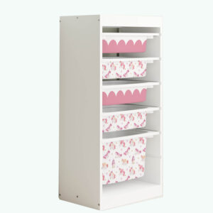 Jednorożce i malinowa falbanka - naklejki na pojemniki BOKI