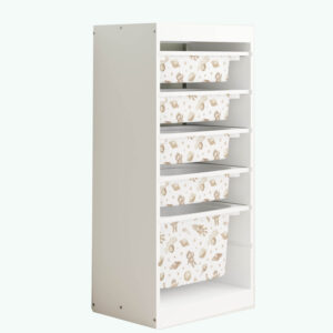 Beżowy kosmos - naklejki na pojemniki BOKI