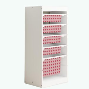 Czerwone serca - naklejki na pojemniki BOKI