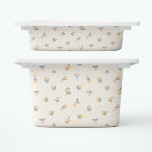 Shabby chic kwiaty - naklejki na pojemniki FRONTY