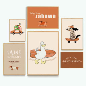 Fajne plakaty - pomarańcz i beż