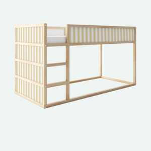 Żółte paski - naklejki na łóżko piętrowe