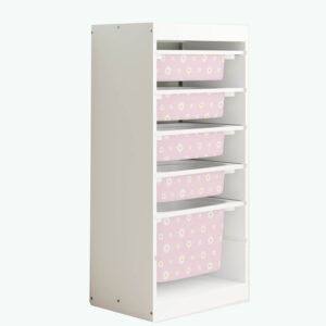 Stokrotki pudrowy róż - naklejki na pojemniki BOKI