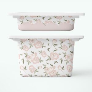 Delikatne piwonie + falbanka - naklejki na pojemniki FRONTY