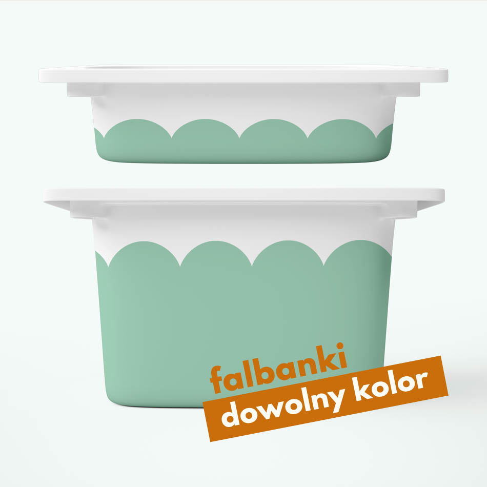 Falbanki - naklejki na pojemniki FRONTY - dowolny kolor